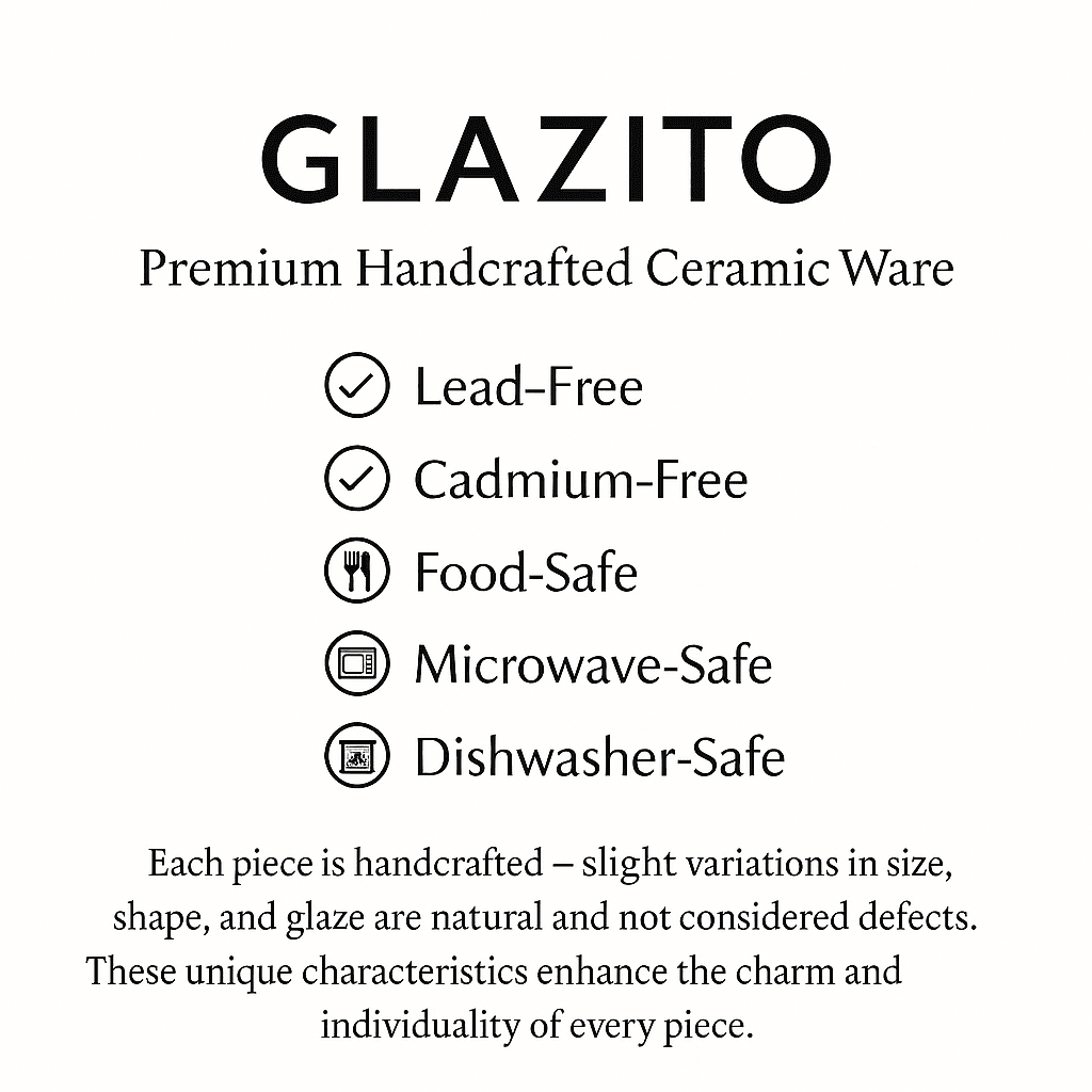 Glazito Premium Small Handi with lid 240 ml ( Set of 2 ) - White Black