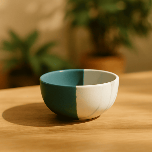 Glazito Premium Bowls Set of 4 ( 225 ml) - Dusty Mauve & White