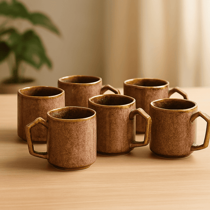 Set of Big Coffee / Milk Mug Hexagon Shape 400 Ml