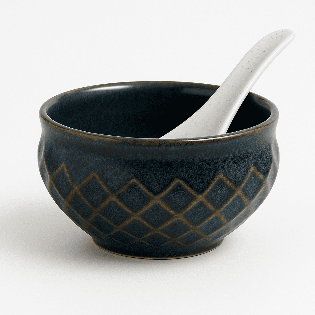 Glazito Premium Multicolour Soup Bowls with Spoons (Set of 6)(12 pc)