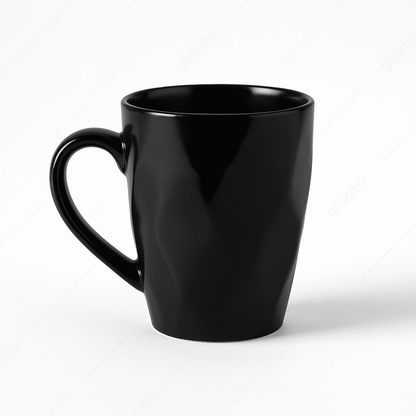 Set of Premium Coffee / Milk Mugs Diamond Shaped 300 ml - Black