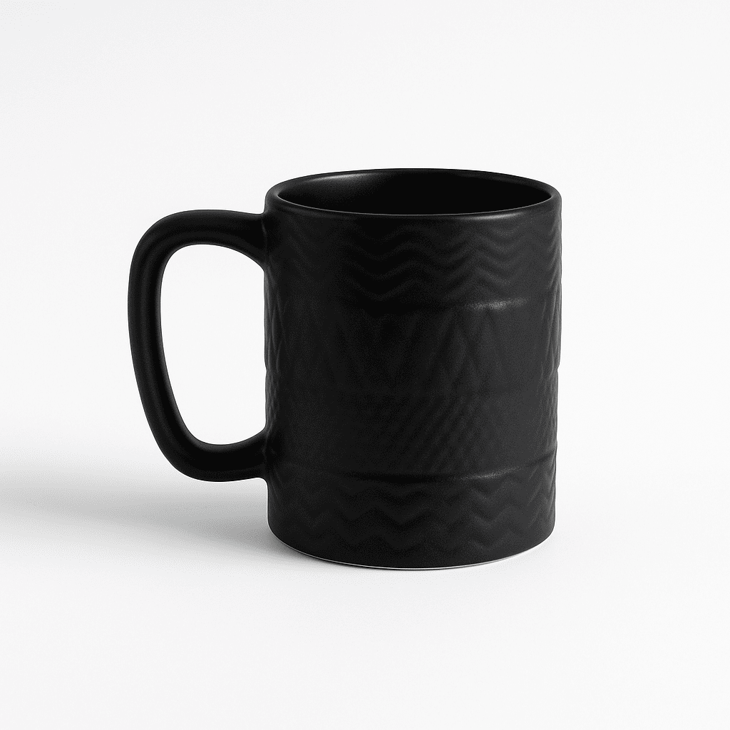 Set of Big Coffee / Milk Mug Premium Self Design 400ml Black