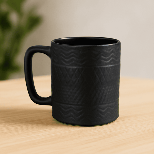 Set of Big Coffee / Milk Mug Premium Self Design 400ml Black