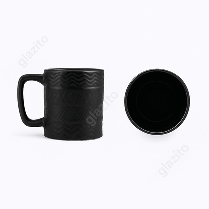Set of Big Coffee / Milk Mug Premium Self Design 400ml Black