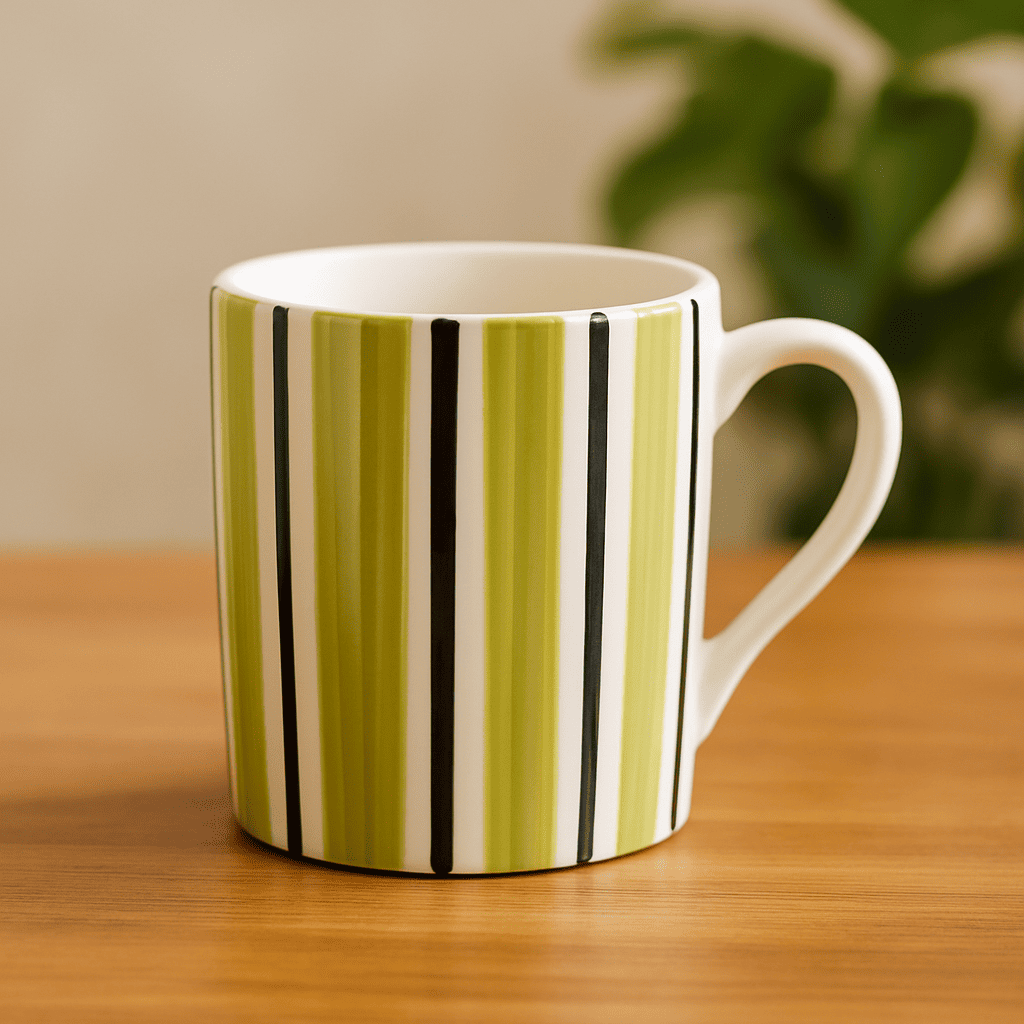 Set of Striped Coffee / Milk Mugs 350 ml