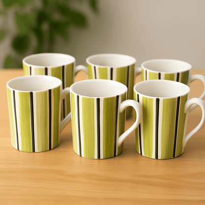 Set of Striped Coffee / Milk Mugs 350 ml