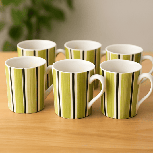 Set of Striped Coffee / Milk Mugs 350 ml