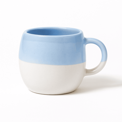 Glazito Premium MultiShade Oval Tea Cups (Set of 6) 160 ml - Tone of Blue White