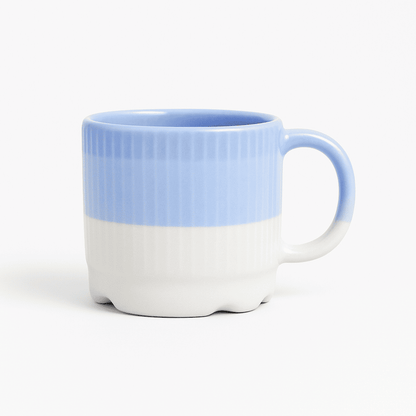 Glazito Premium MultiShade Cylindrical Tea Cups (Set of 6) 160 ml - Tone of Blue White