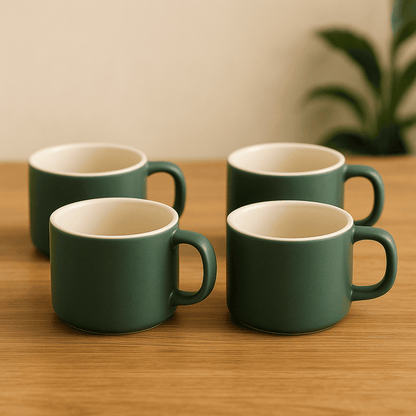 Set of Small Tea Cups / Expresso Shots Cups 110ml Royal Green