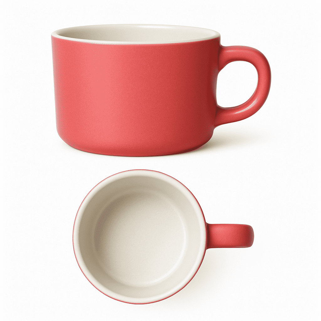 Set of Small Tea Cups / Expresso Shots Cup 110ml Rose Red