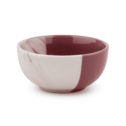 Glazito Premium Bowls Set of 4 ( 225 ml) - Dusty Mauve & White